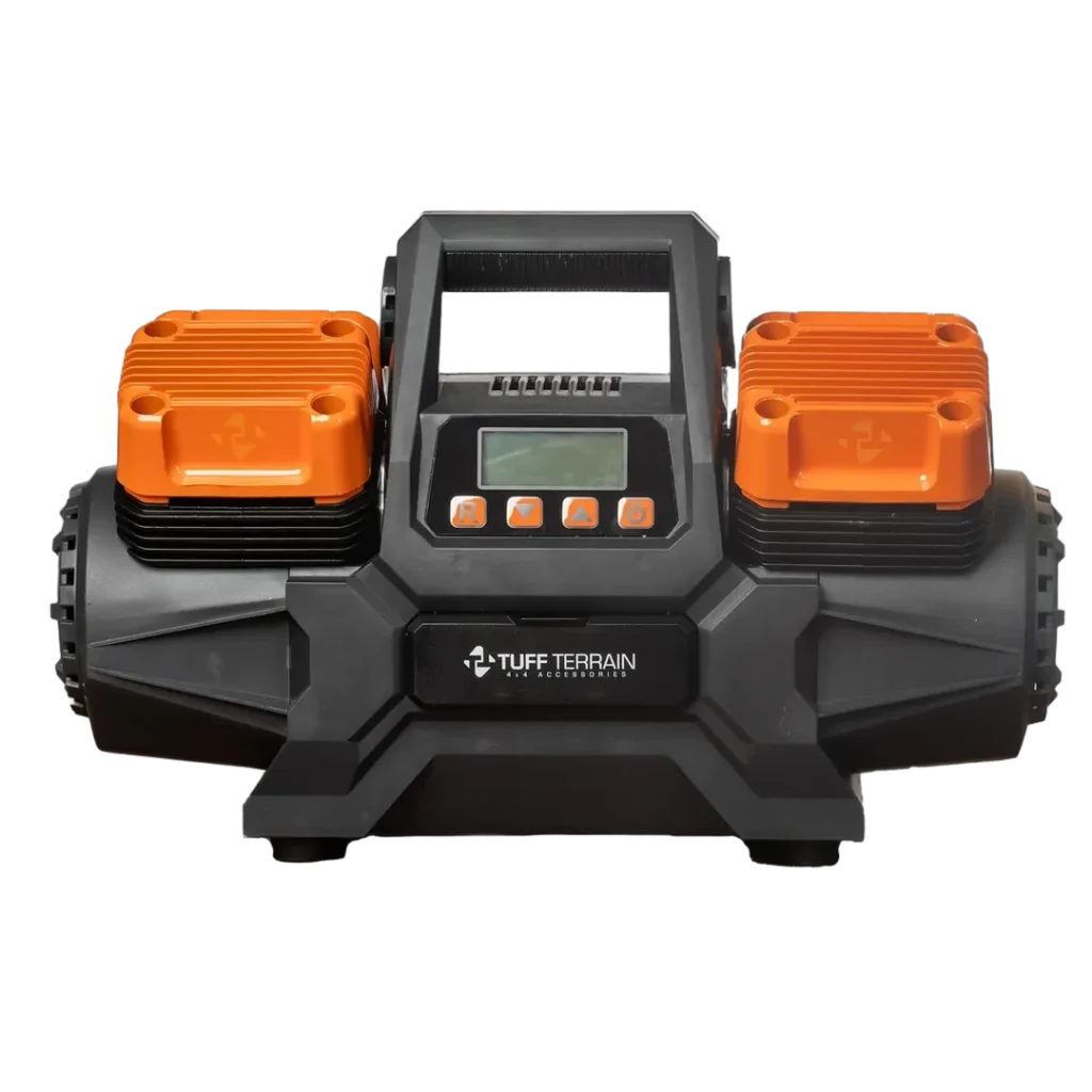 Tuff Terrain V4 High Output Air Compressor with Analogue Gauge – Reliable Tyre Inflation for 4WD Adventures