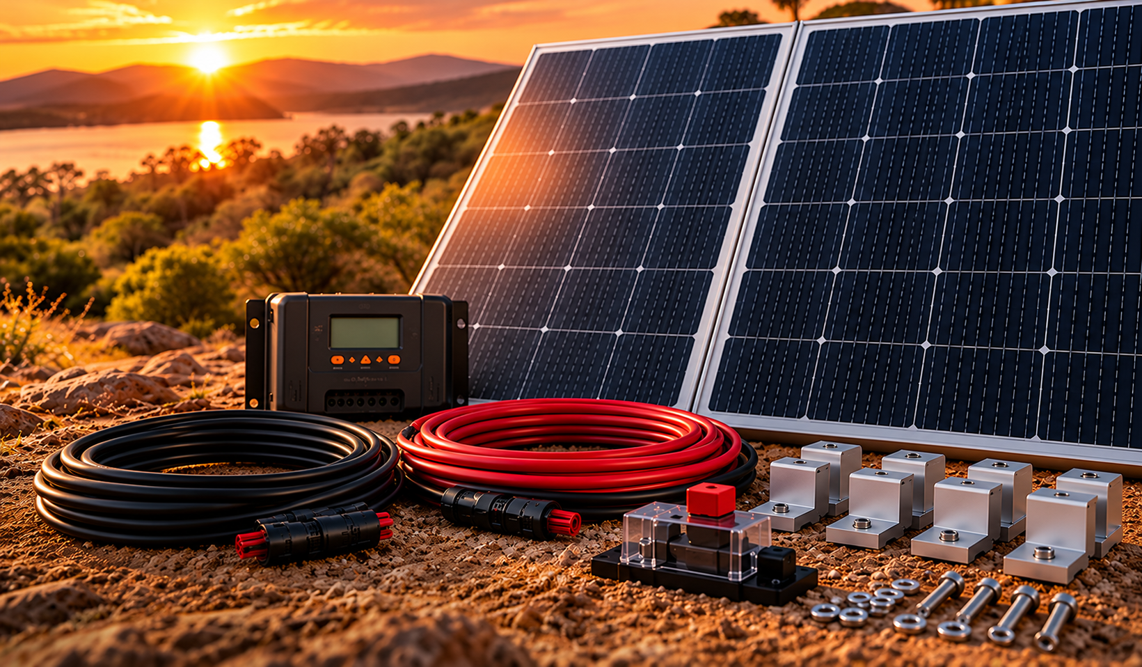 Solar panel kits and accessories